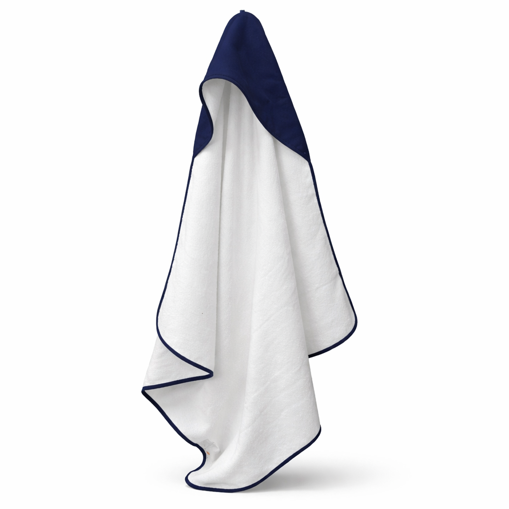 Baby Hooded Towel navy-weiß