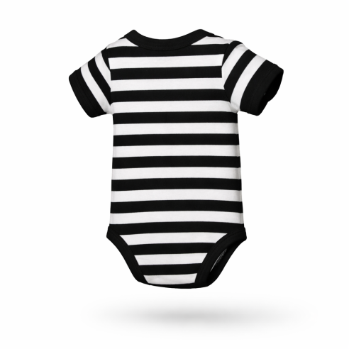 Babystrampler striped schwarz/weiss