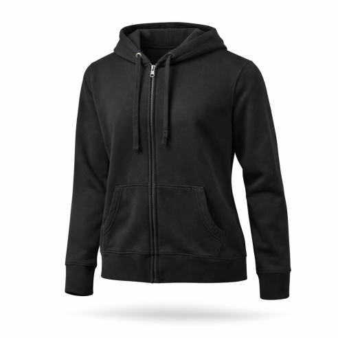 Damen Kapuzenzipjacke B&C schwarz