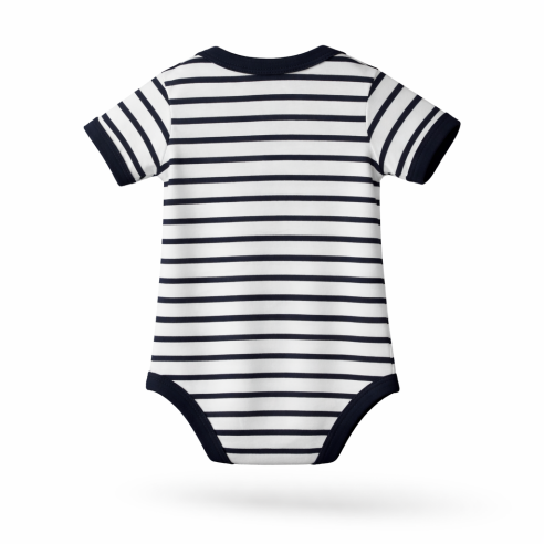 Baby Striped Bodysuit Miles weiss/navy