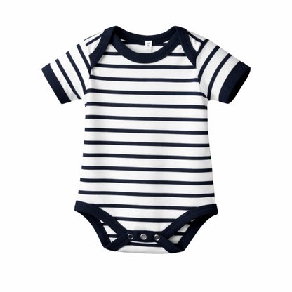 Baby Striped Bodysuit Miles weiss/navy