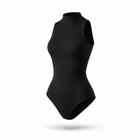 Ladies Sleeveless Turtleneck Body schwarz