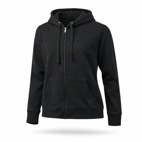 Damen Kapuzenzipjacke schwarz