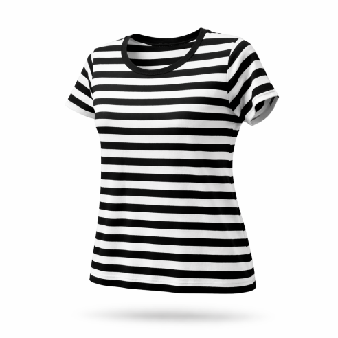 Women´s Stripy T weiss/schwarz