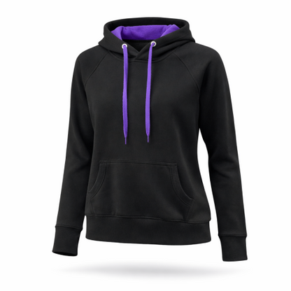 Damen Hoodie schwarz/lila