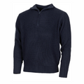 Strickpullover mit Troyer-Kragen – Blau
