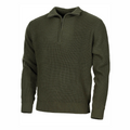 Strickpullover mit Troyer-Kragen – Oliv