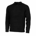 Strickpullover mit Troyer-Kragen – schwarz
