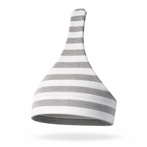Baby One Knot Hat grau-weiß